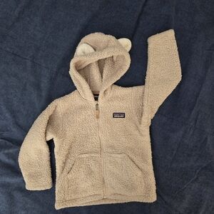 Patagonia Kids Tan Fleece Hoodie with Ears